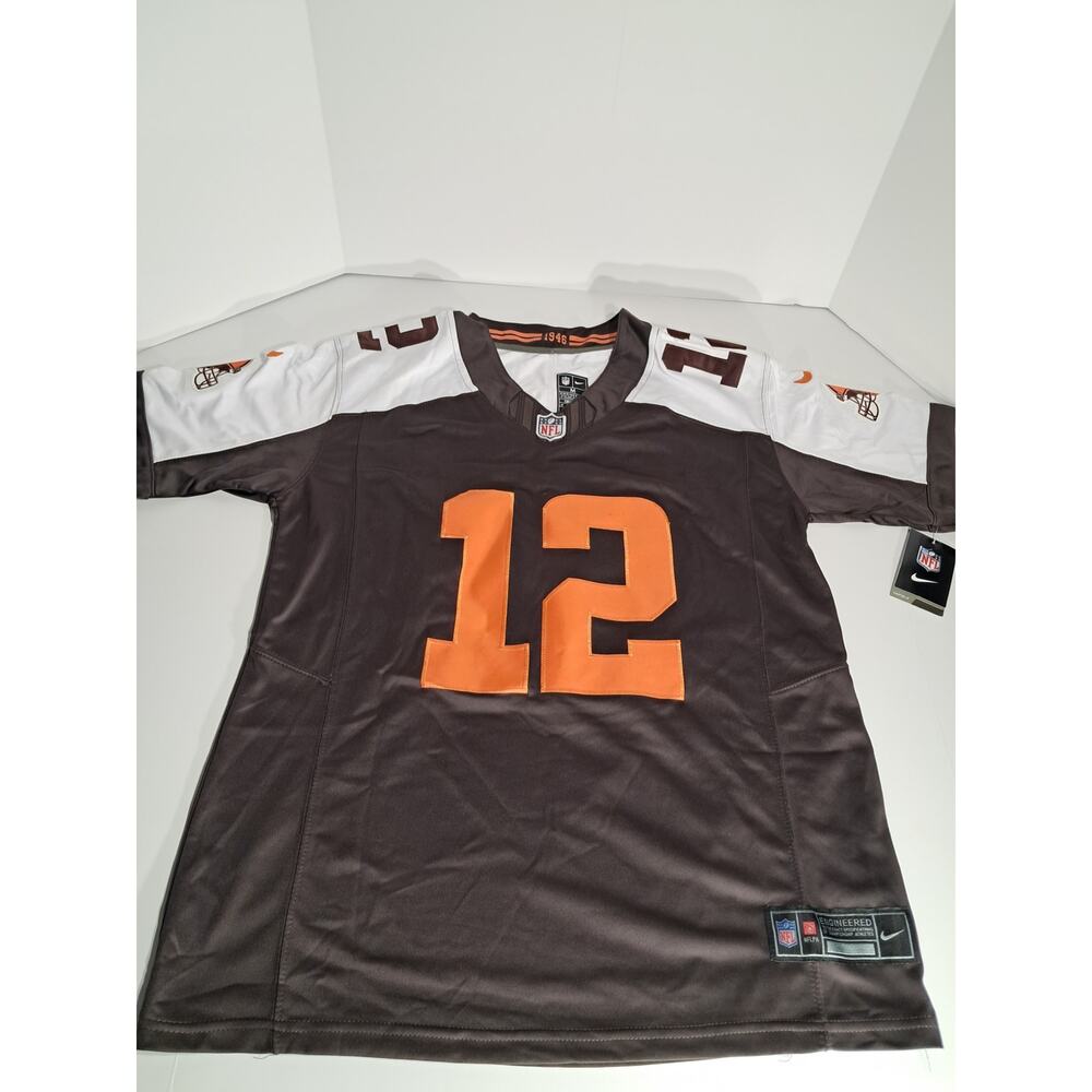 Cleveland Browns Brown Custom Game Jersey #12 Sanders NWT M